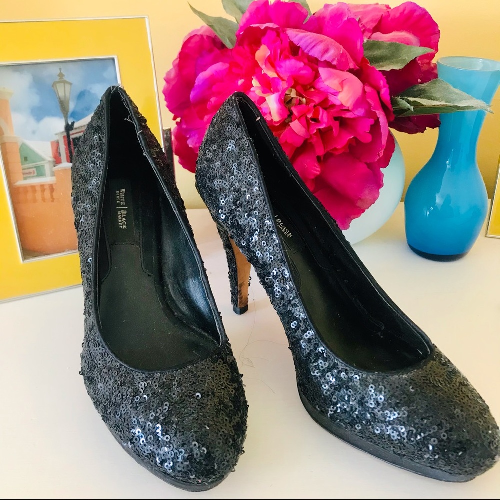 WHBM black sequin heels